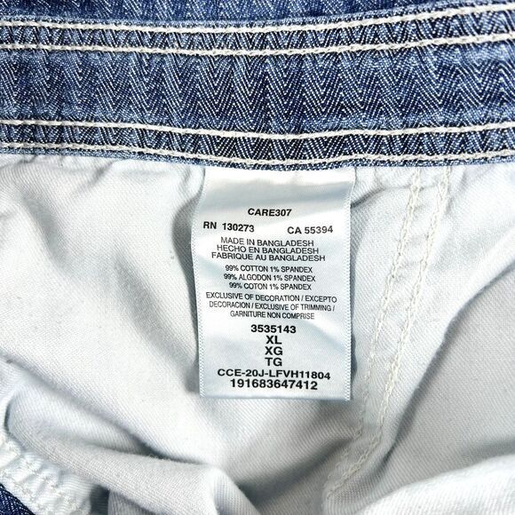 Lee Union Alls  Romper Womens Striped Denim Shortalls One Piece‎ Short Sleeve XL - Picture 12 of 13